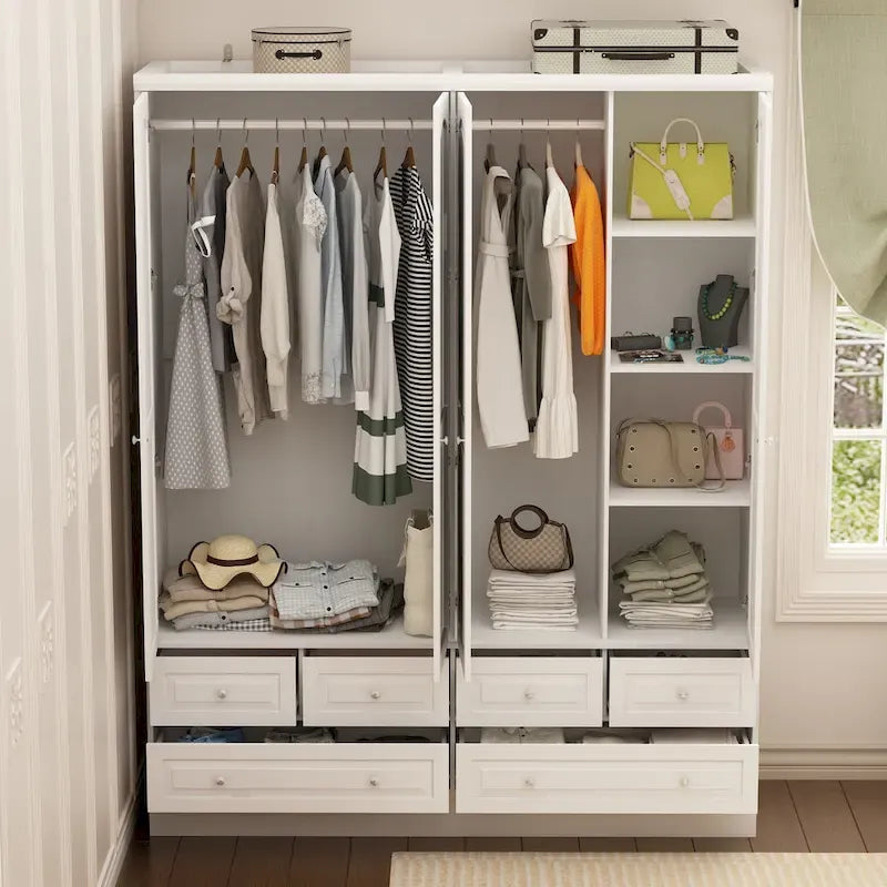 Armoires à double penderie modulaires avec miroir de façade