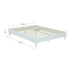 MUSEHOMEINC Solid Wood Platform Bed Frame Rustic Style ,Mattress Foundation, White Washed Finish