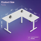 63 L Shaped Standing Desk Corner Desk LED Gaming Desk with Ergonomic Monitor Stand