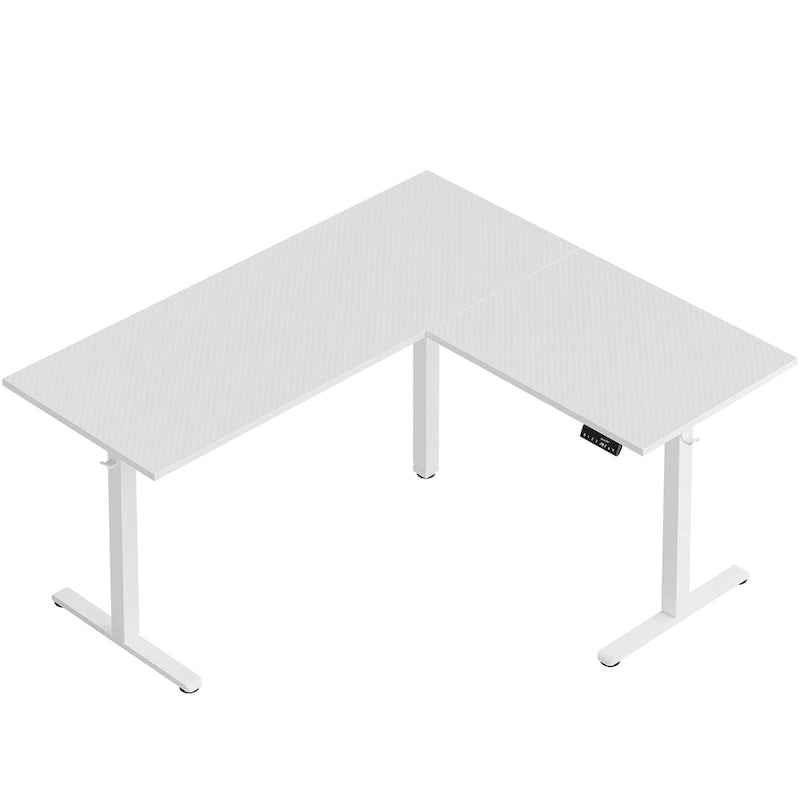 63 L Shaped Standing Desk Corner Desk LED Gaming Desk with Ergonomic Monitor Stand