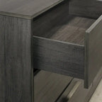 Ensemble de 3 meubles de chambre à coucher Roundhill Furniture Ioana, finition gris antique, lit à panneaux et deux tables de chevet