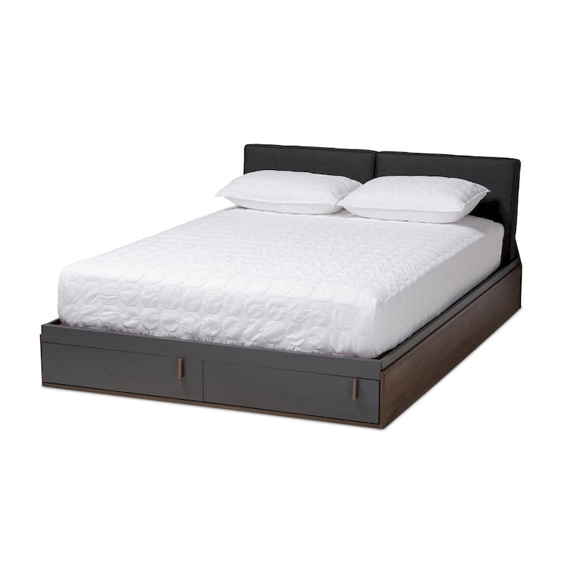Lit plateforme de rangement contemporain pour grand lit (Queen Size)