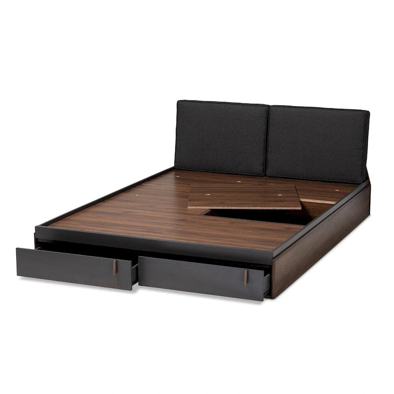 Lit plateforme de rangement contemporain pour grand lit (Queen Size)