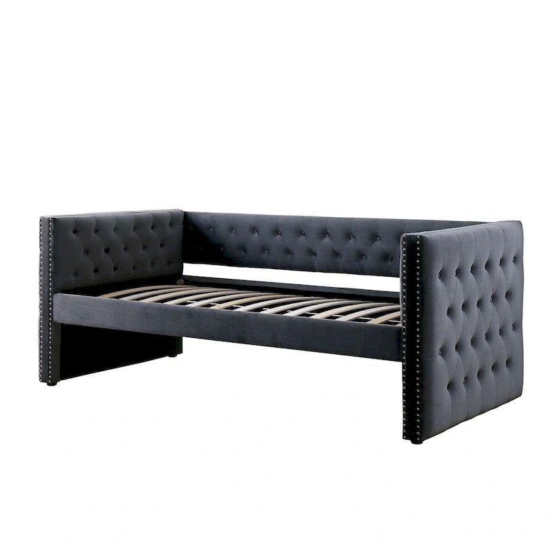 Gracewood Hollow Mokatsi Glam Tufted 2-Piece Daybed with Trundle Set