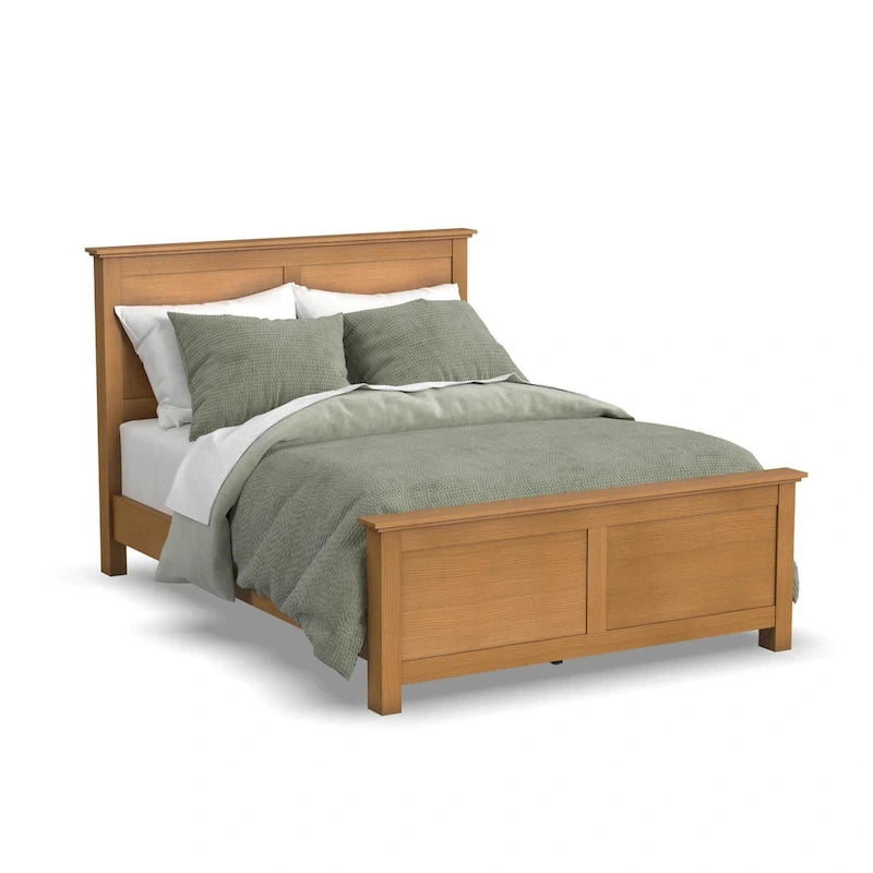 Ensemble lit Queen, table de nuit et commode 3 pièces en bois brun Oak Park par Homestyles