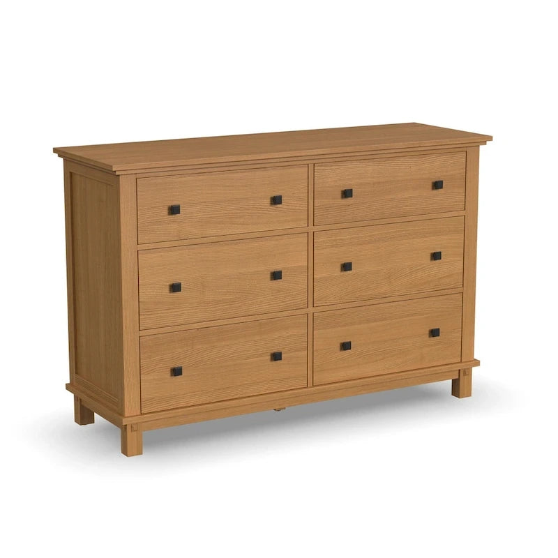 Ensemble lit Queen, table de nuit et commode 3 pièces en bois brun Oak Park par Homestyles