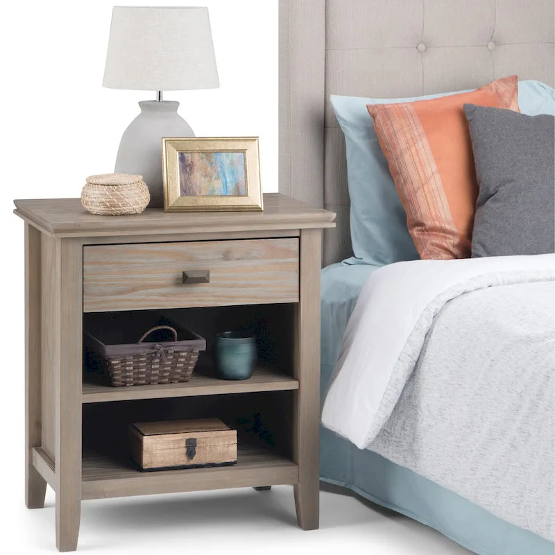 WYNDENHALL Stratford SOLID WOOD 24 inch Wide Bedside Nightstand Table