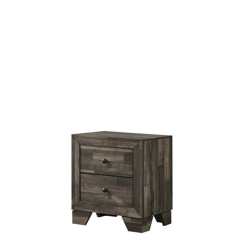 Ensemble de chambre à coucher Annis 4 pièces de style rustique marron avec plateforme
