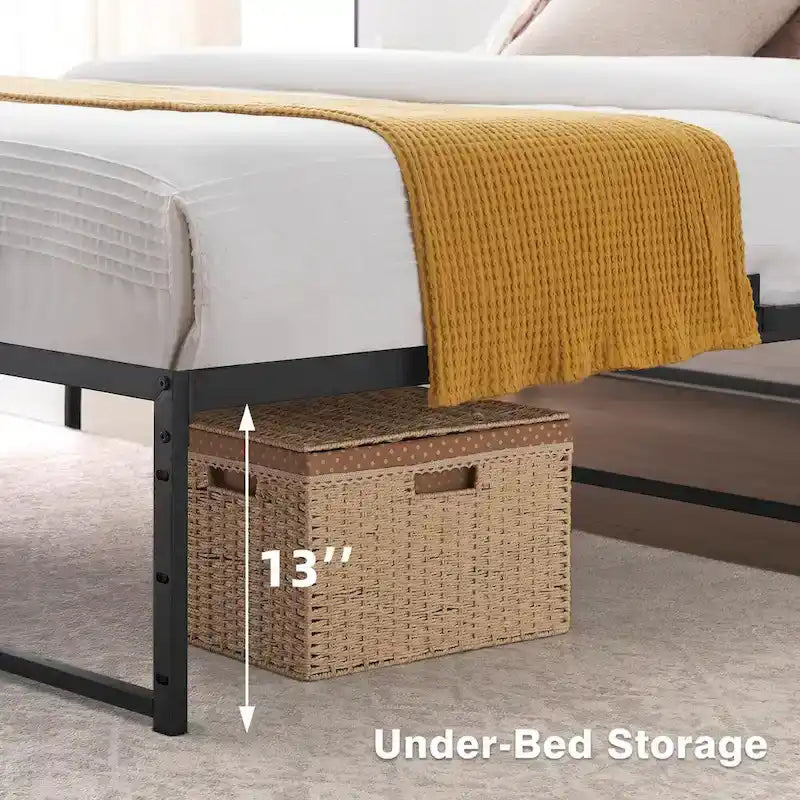14 inch Metal Bed Platform Frame with 3 in 1 Steel Support