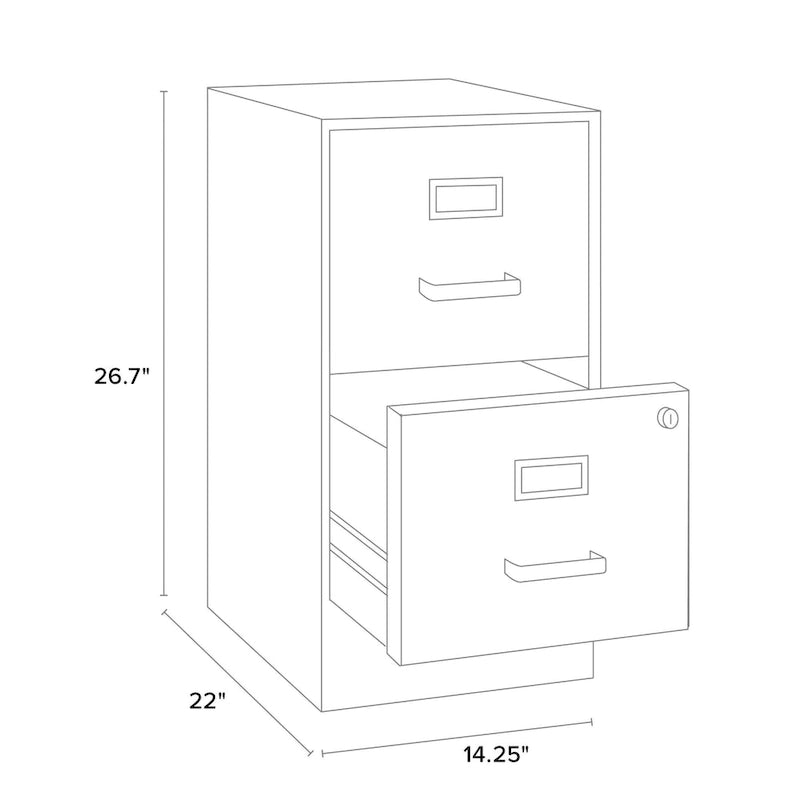 Classeur métallique Space Solutions 22 Deep à 2 tiroirs, noir