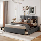 Lit plateforme rembourré Queen size