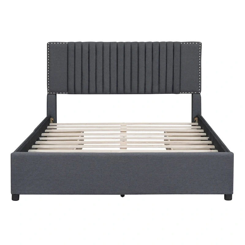 Lit plateforme rembourré Queen size