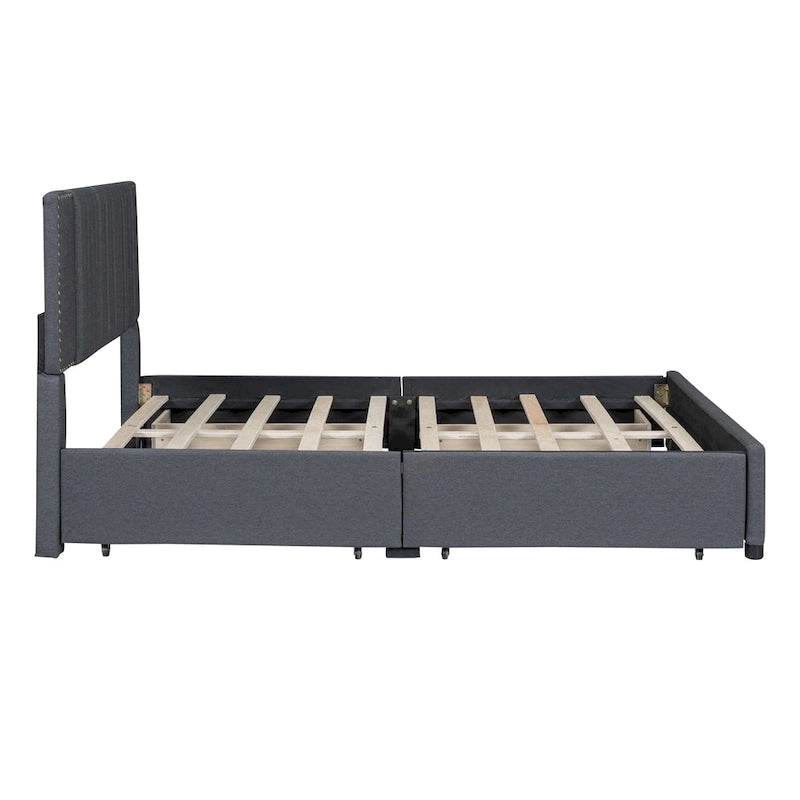 Lit plateforme rembourré Queen size