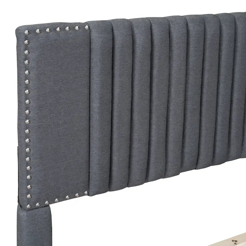 Lit plateforme rembourré Queen size