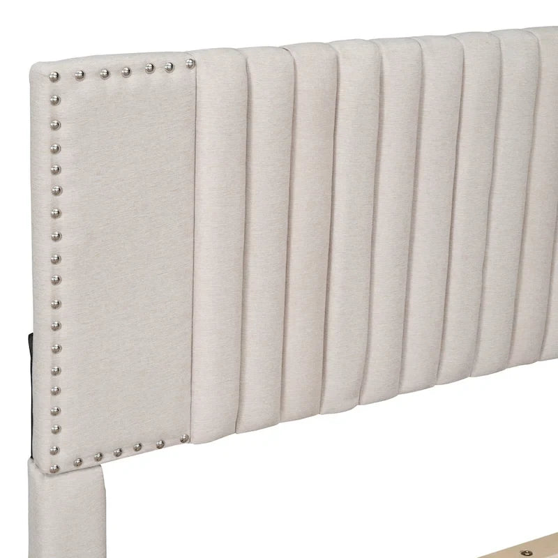 Lit plateforme rembourré Queen size