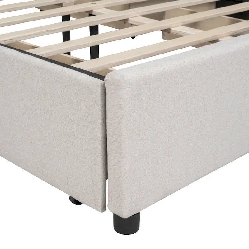Lit plateforme rembourré Queen size