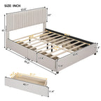 Lit plateforme rembourré Queen size