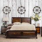 Lit à panneau Furniture of America Wigh en bois massif de noyer rustique