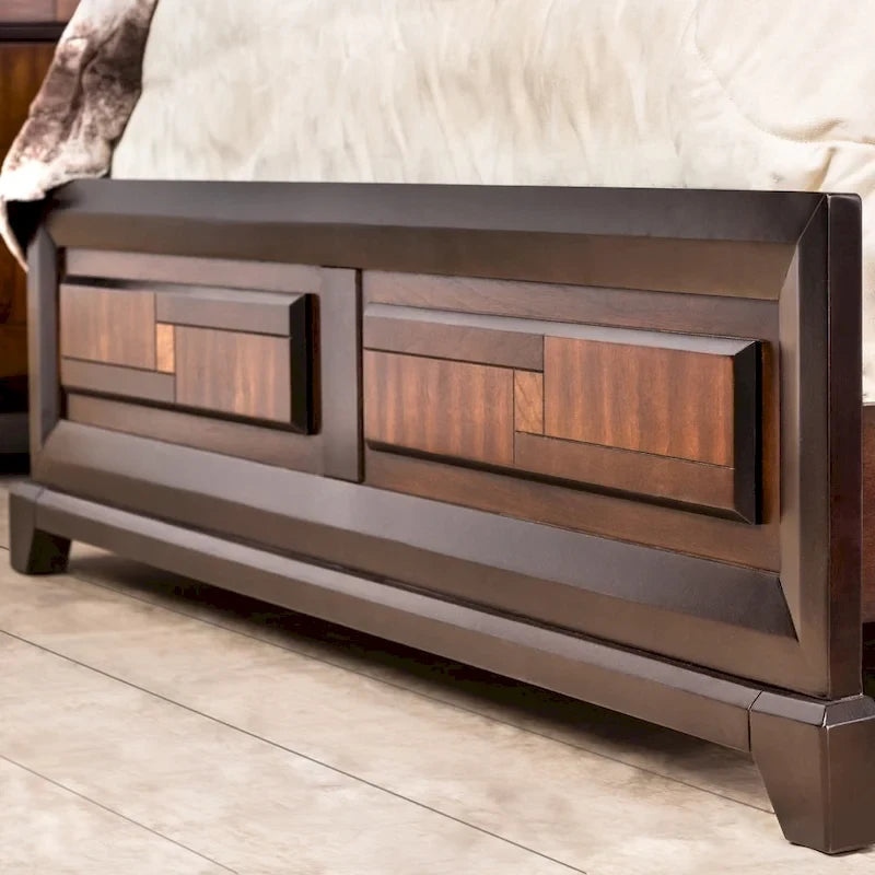 Lit à panneau Furniture of America Wigh en bois massif de noyer rustique