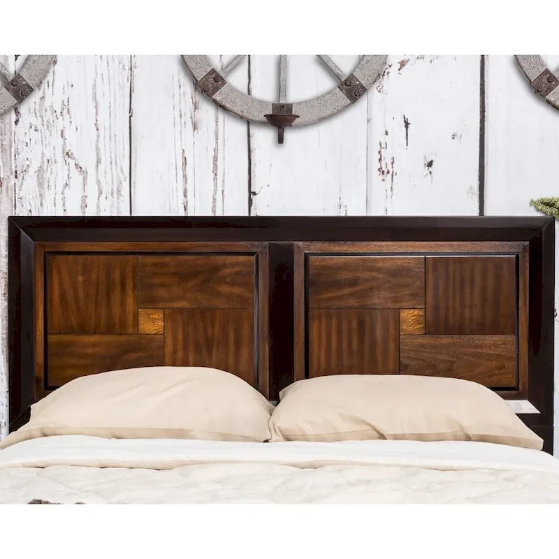 Lit à panneau Furniture of America Wigh en bois massif de noyer rustique