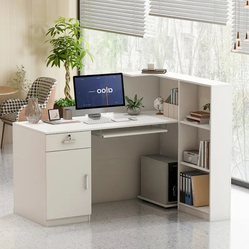 1-Drawer Reception Computer desk With one Door