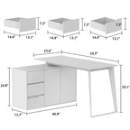 54.3 Kerrogee Bureau Informatique d'Angle avec Armoire Réversible