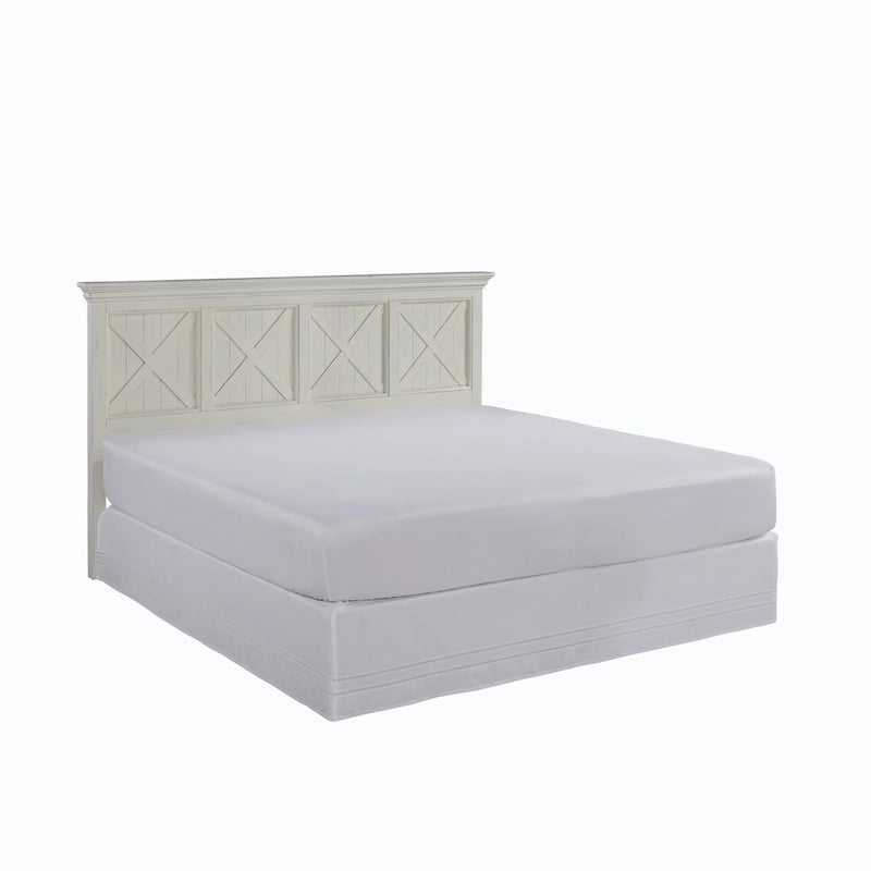 Ensemble tête de lit king-size et table de chevet 2 pièces blanc cassé Seaside Lodge par homestyles