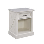 Ensemble tête de lit king-size et table de chevet 2 pièces blanc cassé Seaside Lodge par homestyles