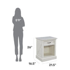 Ensemble tête de lit king-size et table de chevet 2 pièces blanc cassé Seaside Lodge par homestyles
