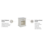 Ensemble tête de lit king-size et table de chevet 2 pièces blanc cassé Seaside Lodge par homestyles