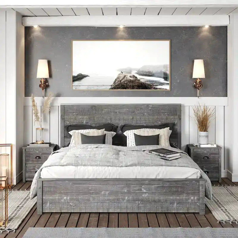 Lit en bois massif Hampton - Grand lit