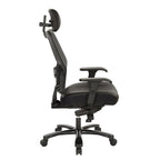 Fauteuil de bureau grande taille en cuir reconstitué noir