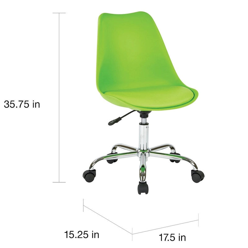 OSP Home Furnishings Emerson Pneumatic Chrome Base Office Chair