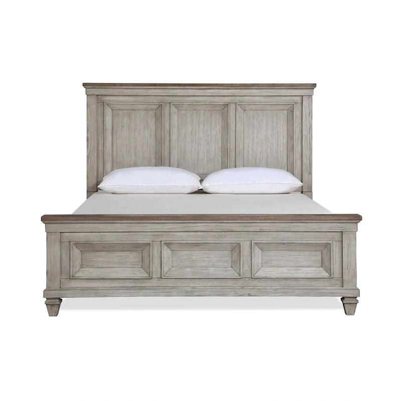 Ensemble de chambre à coucher 5 pièces New Classic Furniture Mecklin crème et marron avec 2 tables de chevet