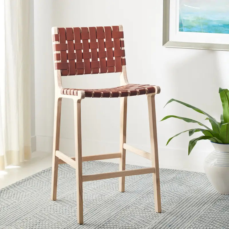 SAFAVIEH Nileema Tabouret de comptoir tissé de 68,6 cm – 19,7 x 20,1 x 40,7 – 20 l x 20 p x 41 H