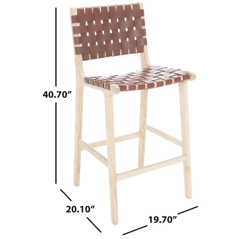 SAFAVIEH Nileema Tabouret de comptoir tissé de 68,6 cm – 19,7 x 20,1 x 40,7 – 20 l x 20 p x 41 H