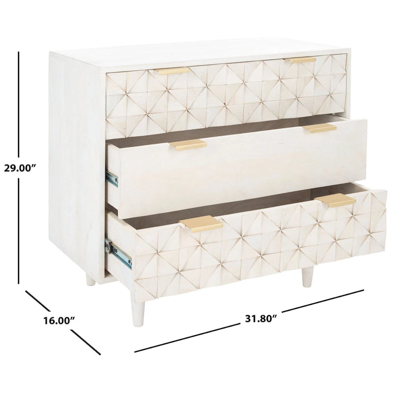 Commode de chambre à 3 tiroirs Cena de SAFAVIEH