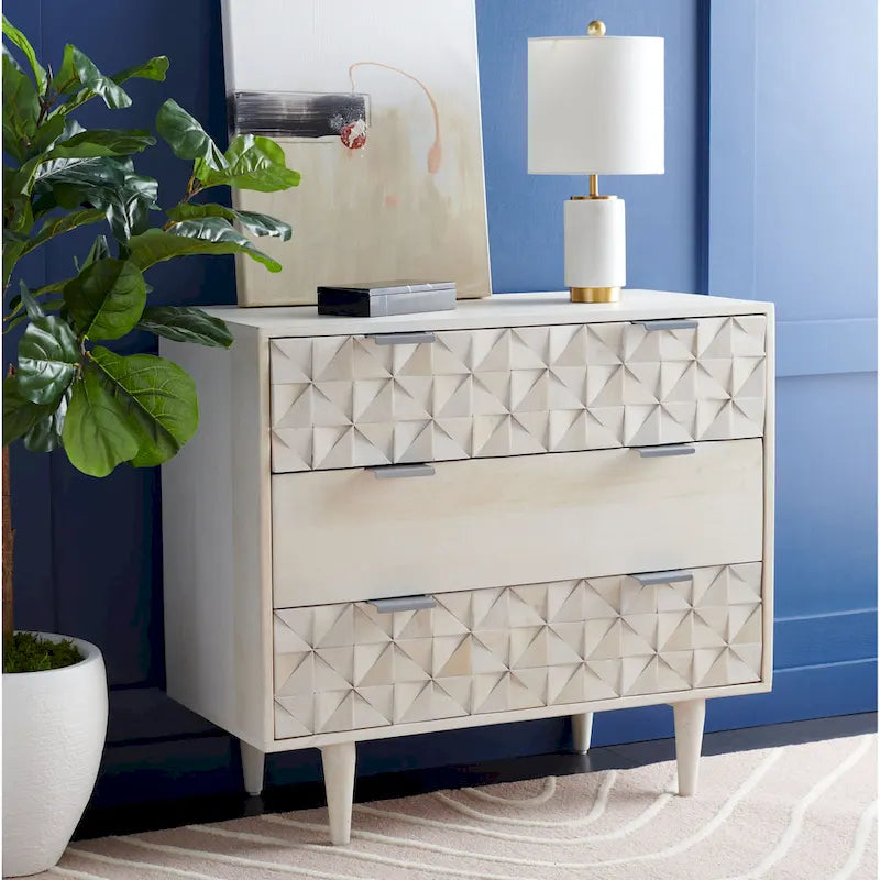 Commode de chambre à 3 tiroirs Cena de SAFAVIEH
