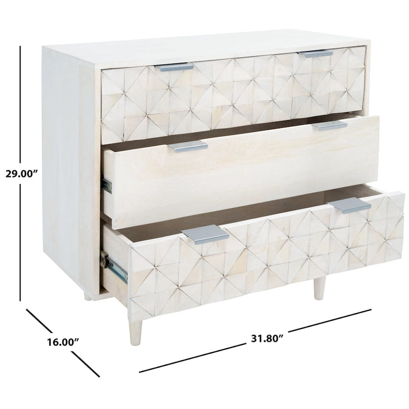 Commode de chambre à 3 tiroirs Cena de SAFAVIEH
