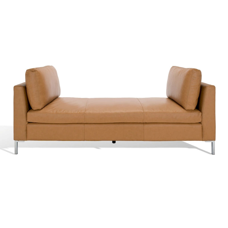 SAFAVIEH Couture Shirl Leather Bench - 81 In W x 32 In D x 34 In H - 81Wx32Dx34H