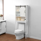 Meuble de rangement de salle de bain blanc en MDF style ferme à placer au-dessus des toilettes