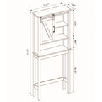 Meuble de rangement de salle de bain blanc en MDF style ferme à placer au-dessus des toilettes