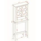 Meuble de rangement de salle de bain blanc en MDF style ferme à placer au-dessus des toilettes