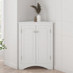 Meuble de rangement d'angle pour salle de bain avec étagères réglables
