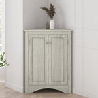 Meuble de rangement d'angle pour salle de bain avec étagères réglables