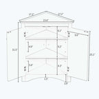 Meuble de rangement d'angle pour salle de bain avec étagères réglables