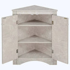 Meuble de rangement d'angle pour salle de bain avec étagères réglables