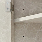Meuble de rangement d'angle pour salle de bain avec étagères réglables