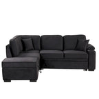 87.4 Sleeper Sofa Bed,2 in 1 Pull Out sofa bed L Shape Couch with Storage Ottoman for Living Room,Bedroom Couch and Small Apart