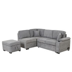 87.4 Sleeper Sofa Bed,2 in 1 Pull Out sofa bed L Shape Couch with Storage Ottoman for Living Room,Bedroom Couch and Small Apart
